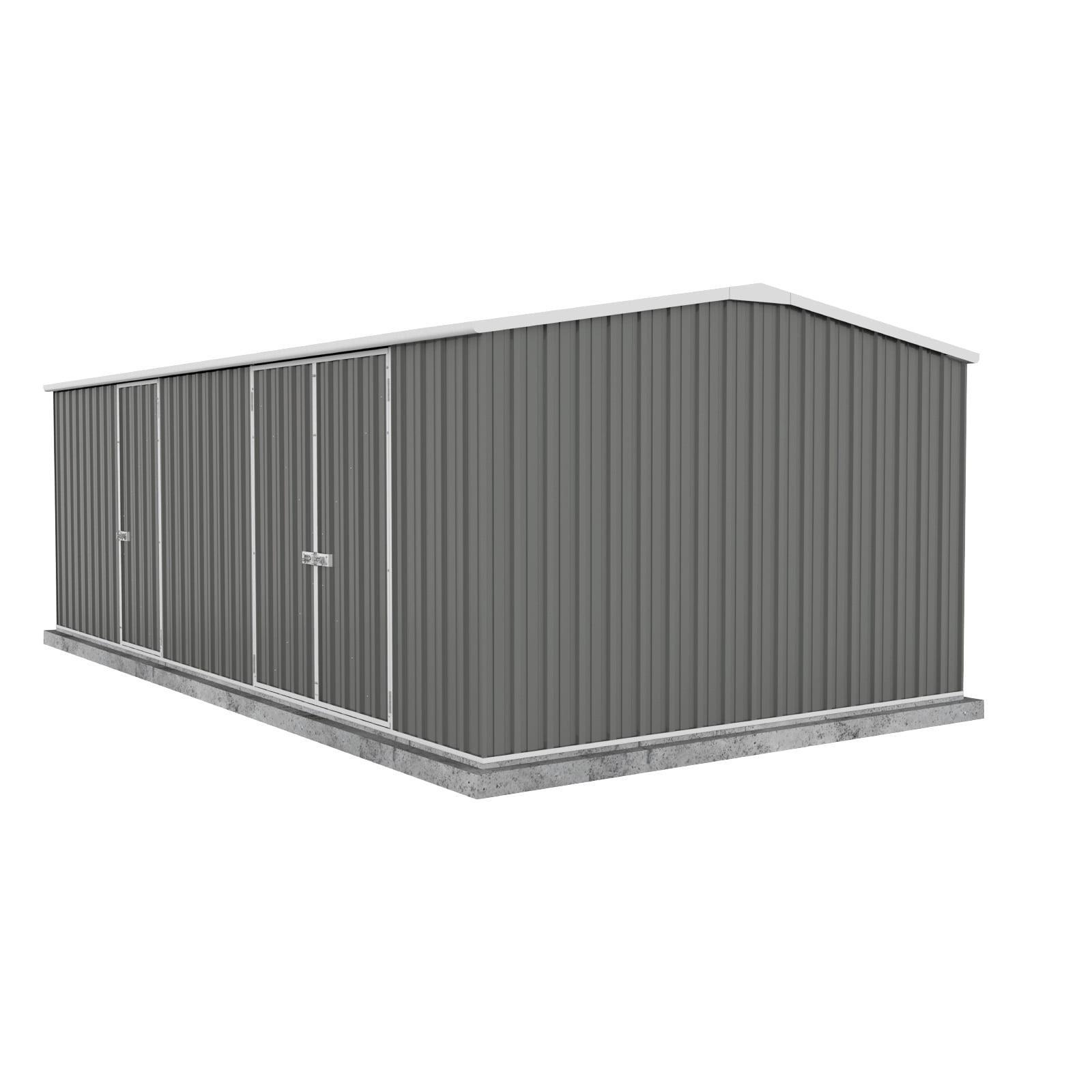 Absco AB1118 20 x 10 ft. Workshop Metal Shed - Woodland Gray