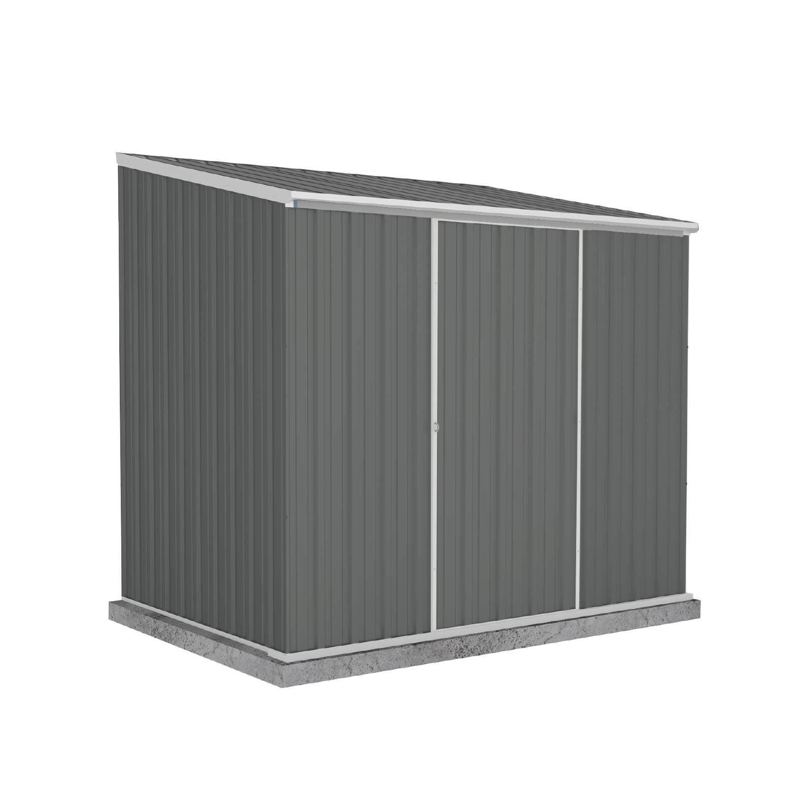 Woodland Gray 7' x 5' Metal Storage Shed with Sliding Door