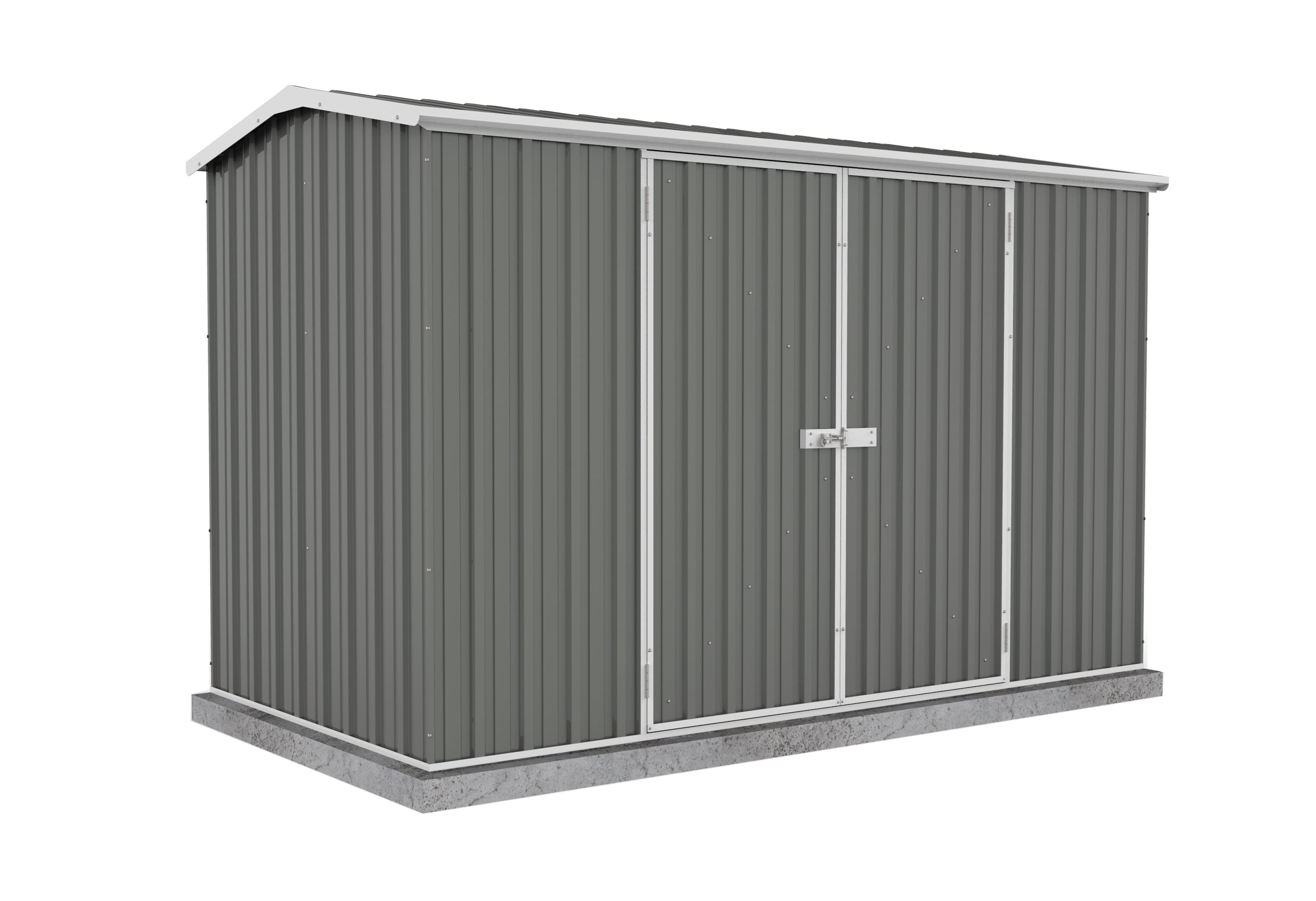 Absco 10' x 5' Gray Galvanized Steel Storage Shed Kit