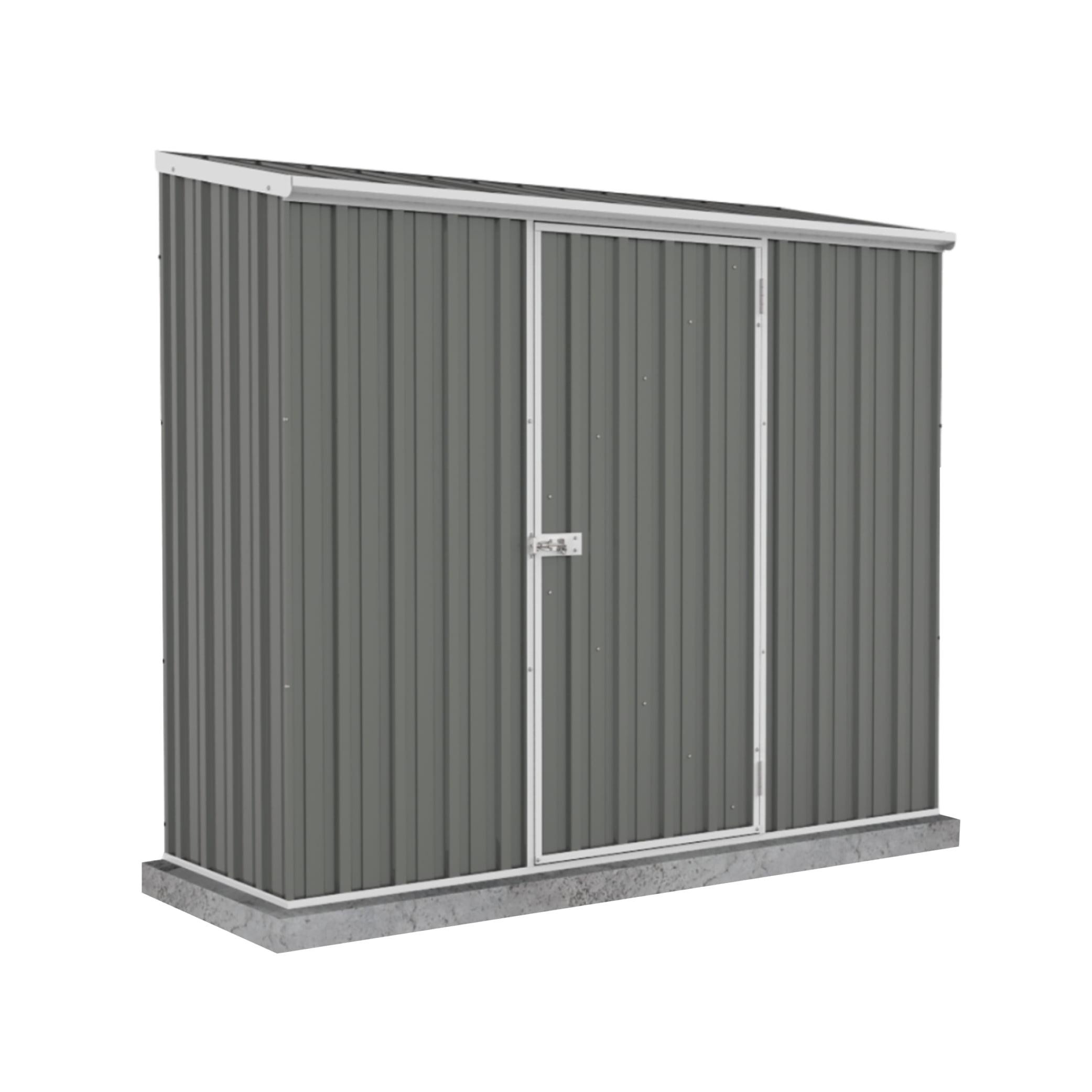 Absco 7x3 Gray Galvanized Steel Storage Shed Kit