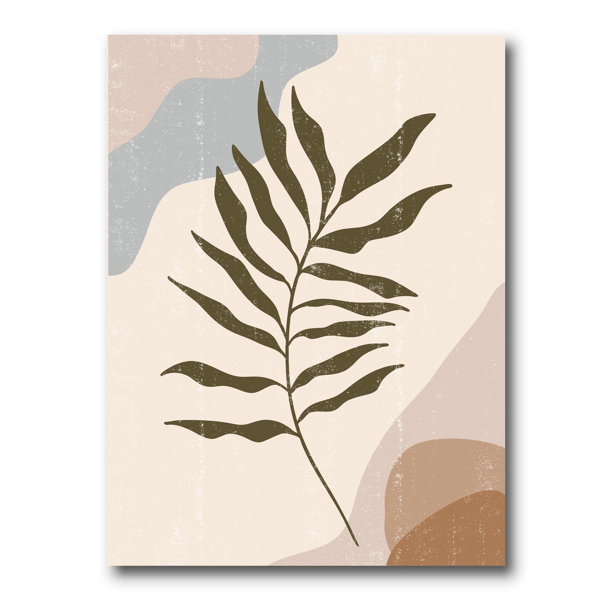 Abstract Botanical Leaf Earth Tones Canvas Art Print, 24 x 32 inches