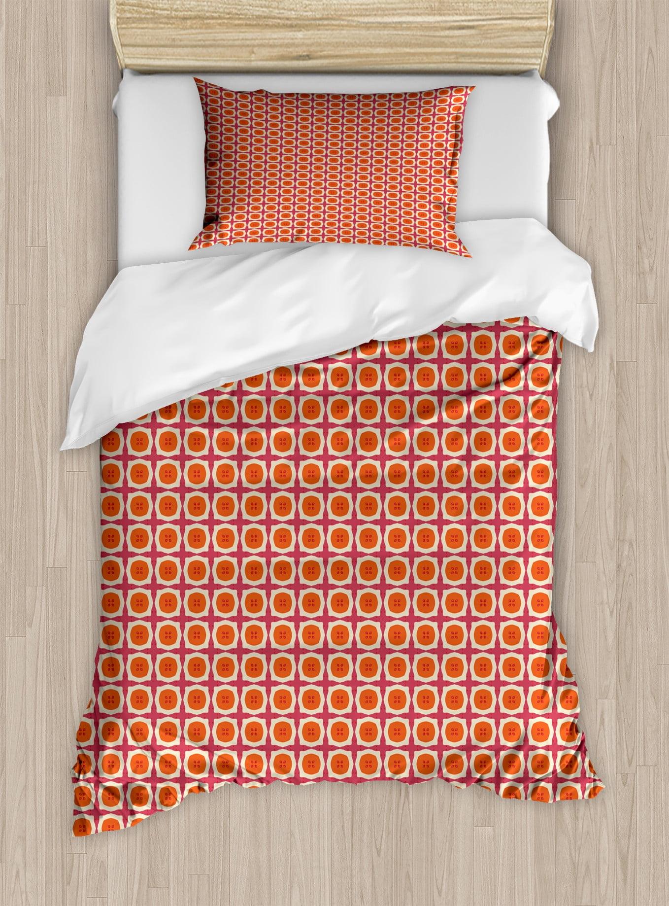 Ambesonne Cottage Americana Geometric Shapes Duvet Cover Set