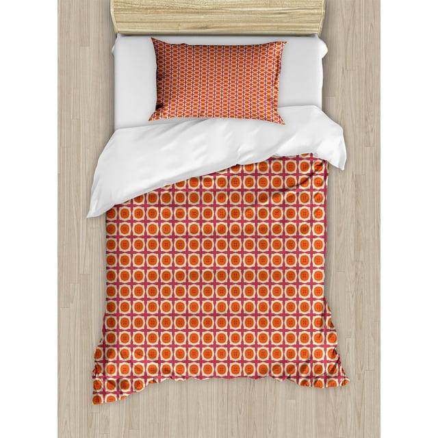 Ambesonne Cottage Americana Geometric Shapes Duvet Cover Set