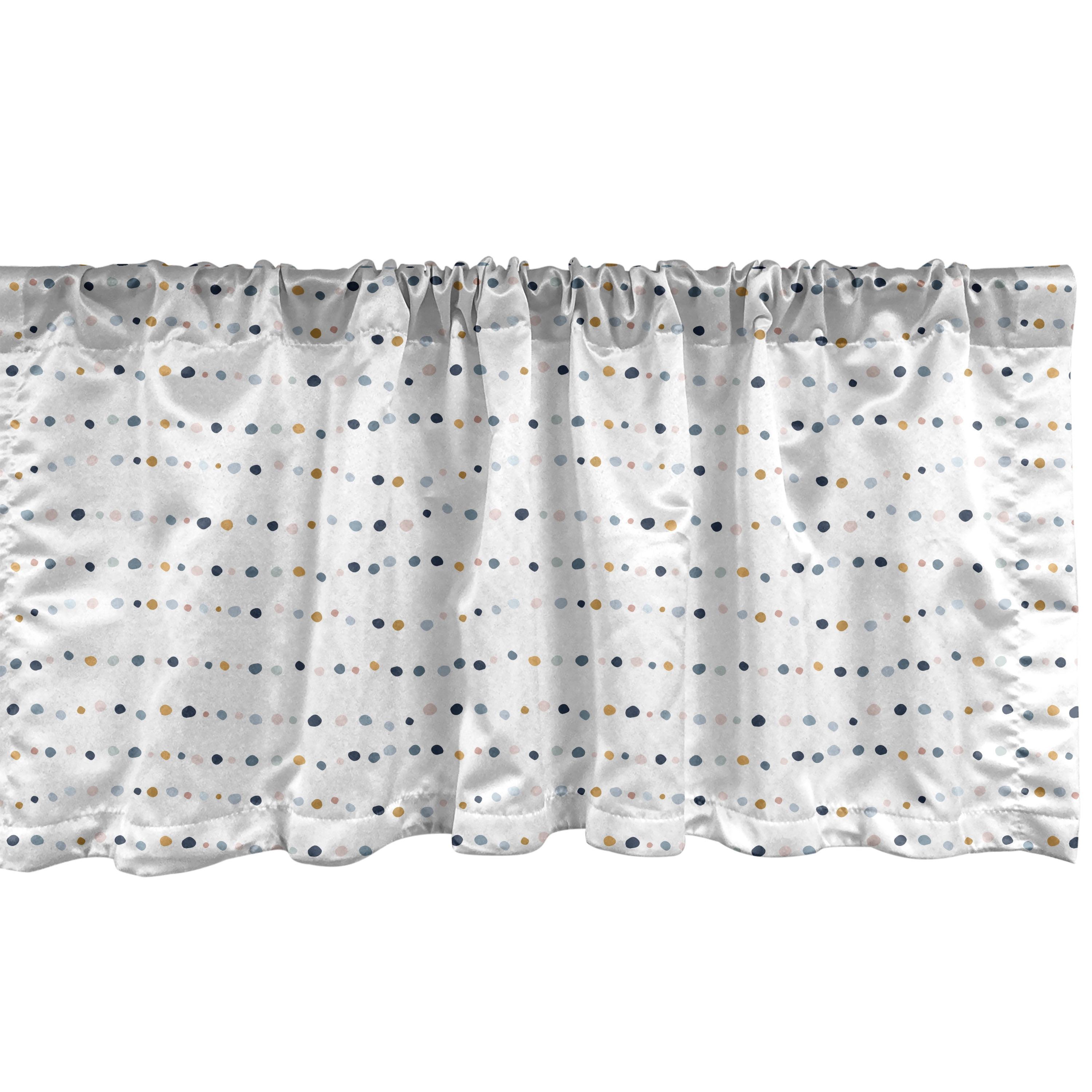 Ambesonne Abstract Geometry Valance Pack of 2 Minimal Dots Art White Multicolor