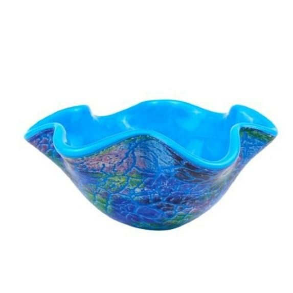 Abstract Multi Color Glass Centerpiece Bowl