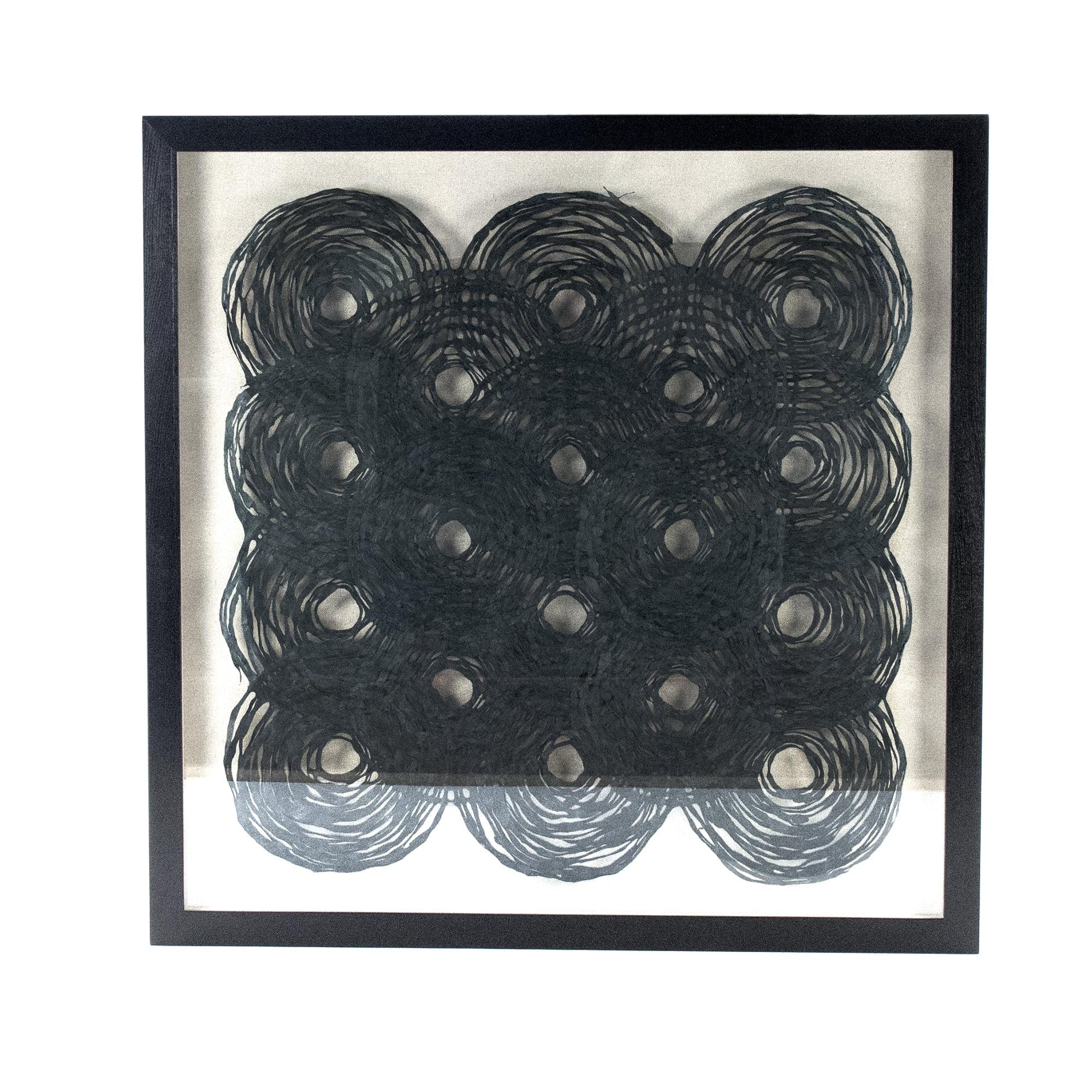 Black Framed Abstract Spiral Paper Art