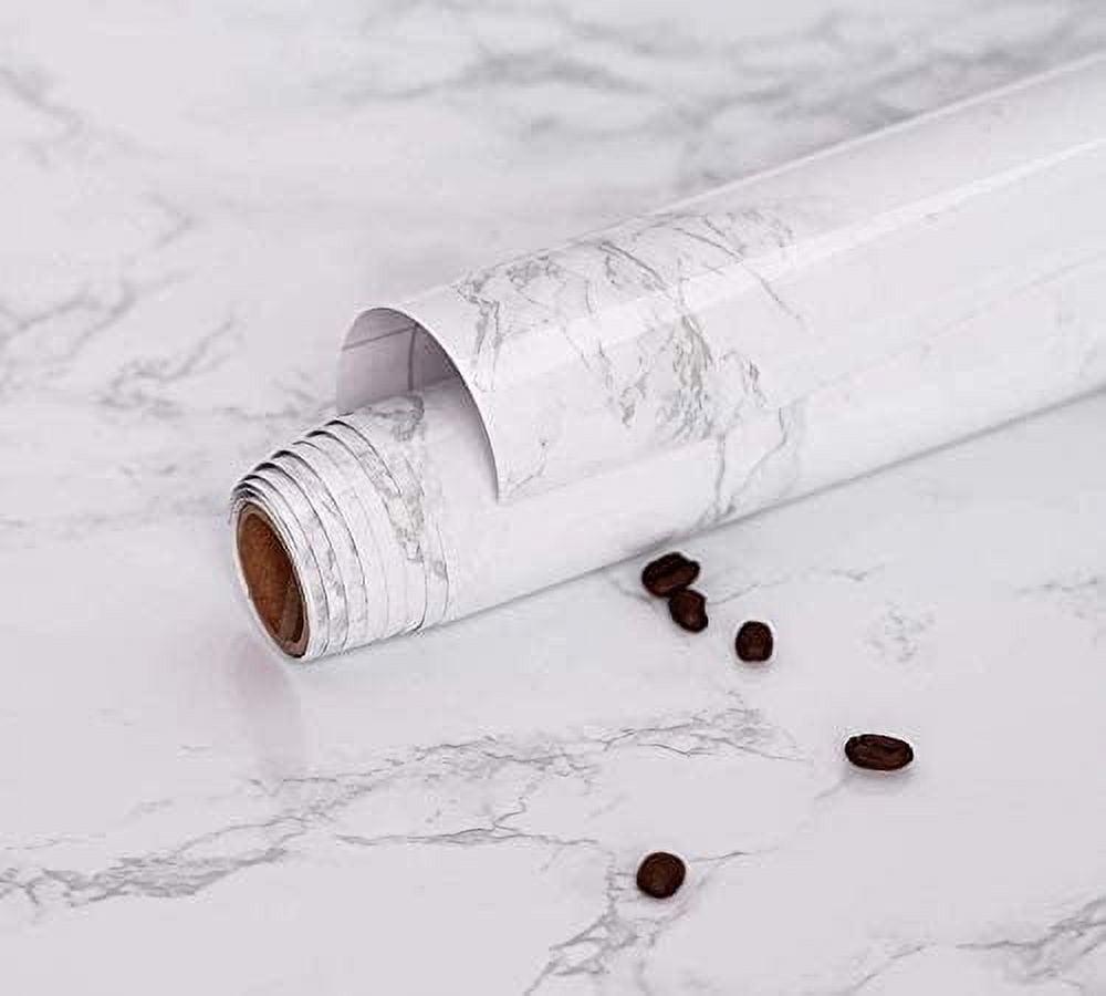 White Marble Self-Adhesive Removable Vinyl Contact Paper