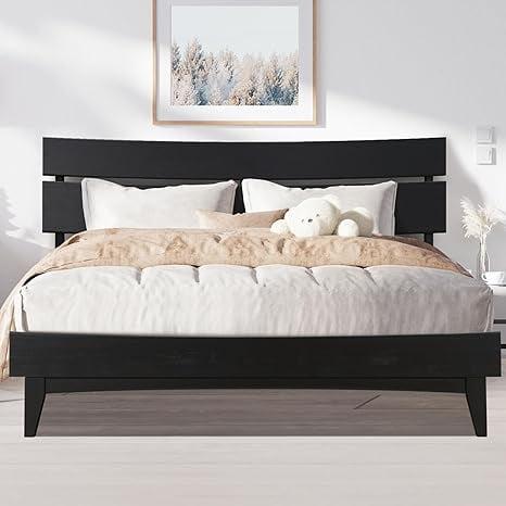 Aurora Solid Wood Bed Frame with Headboard