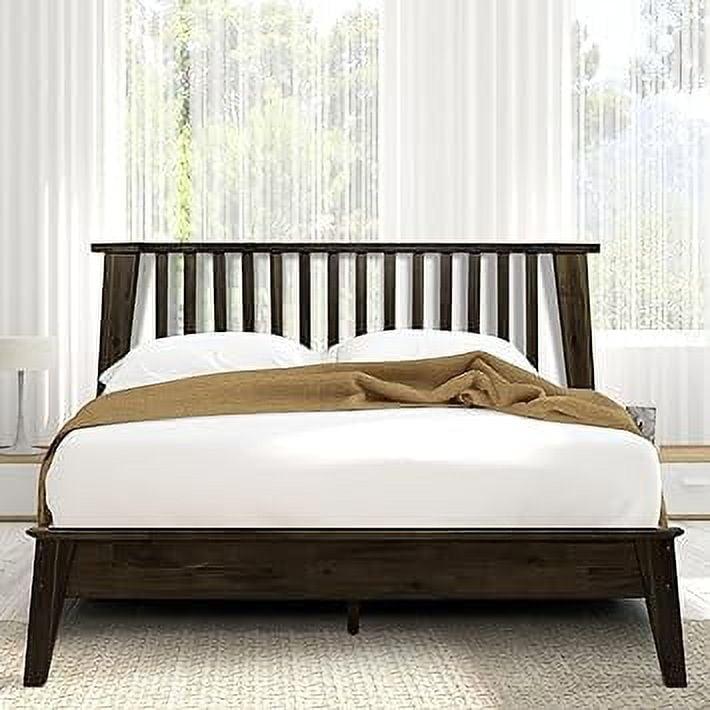 Kaylin 2-Piece Bedroom Set Solid Wood Bed Frame with High Headboard and Nightstand