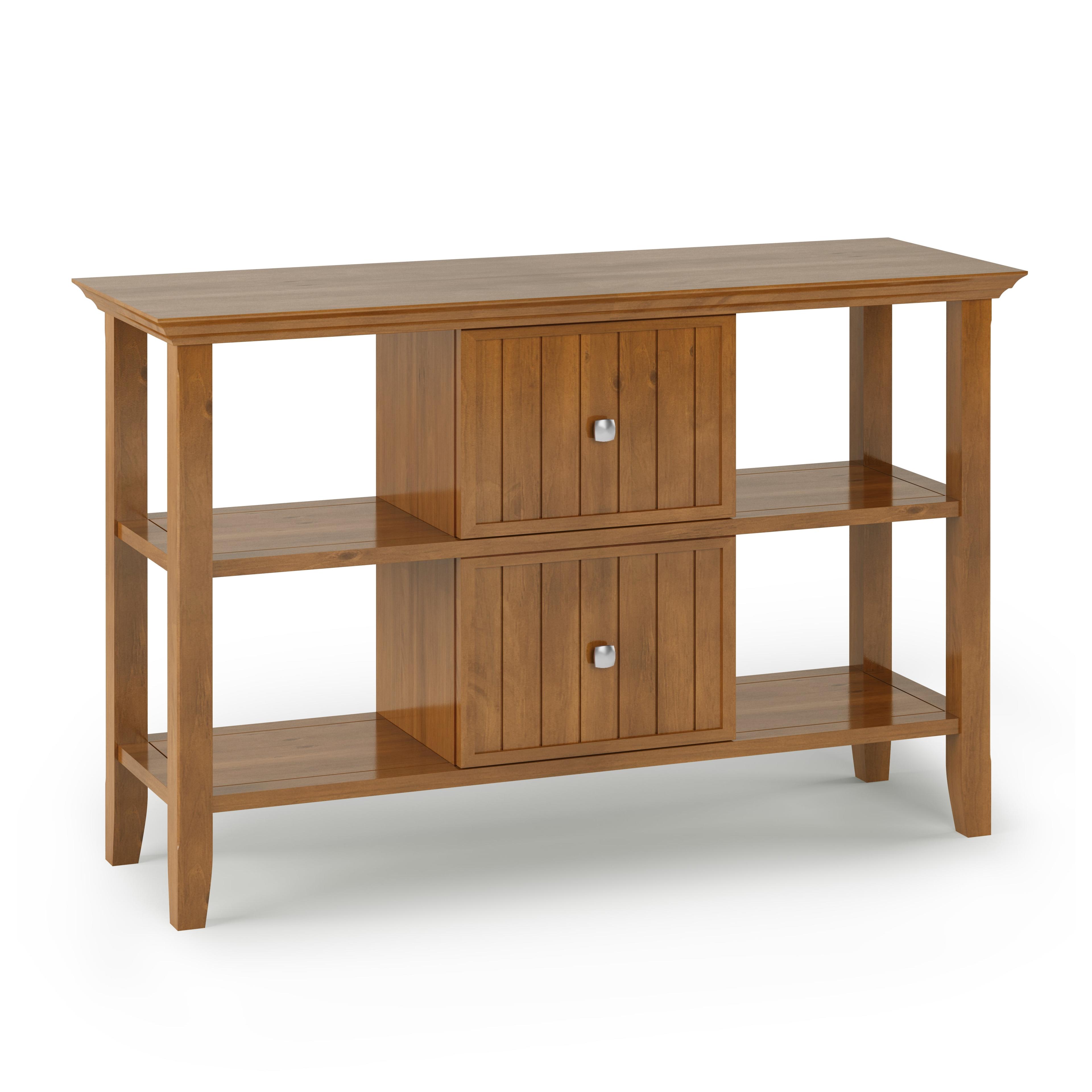 Acadian Light Golden Brown Solid Wood Console with Storage