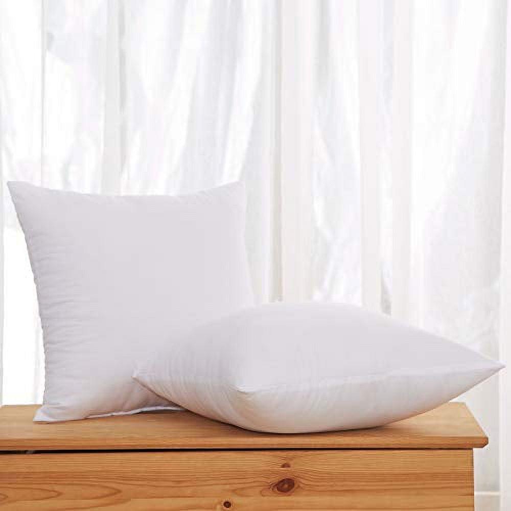 Acanva Decorative Square Throw Pillow Inserts Hypoallergenic Form Stuffer Cushion Sham Filler, 14x14, White, 2 Piece