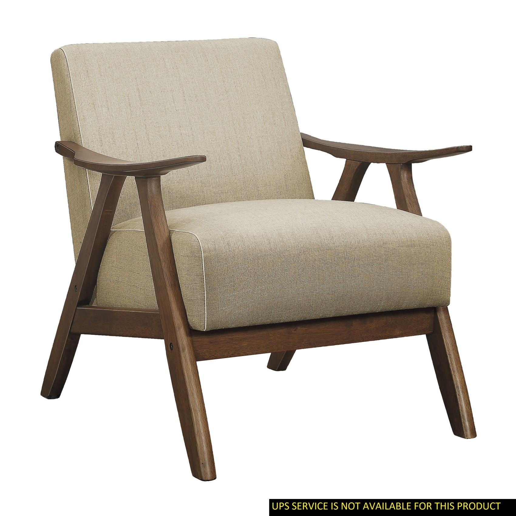 Lexicon Damala Collection Retro Inspired Wood Frame Accent Chair, Light Brown