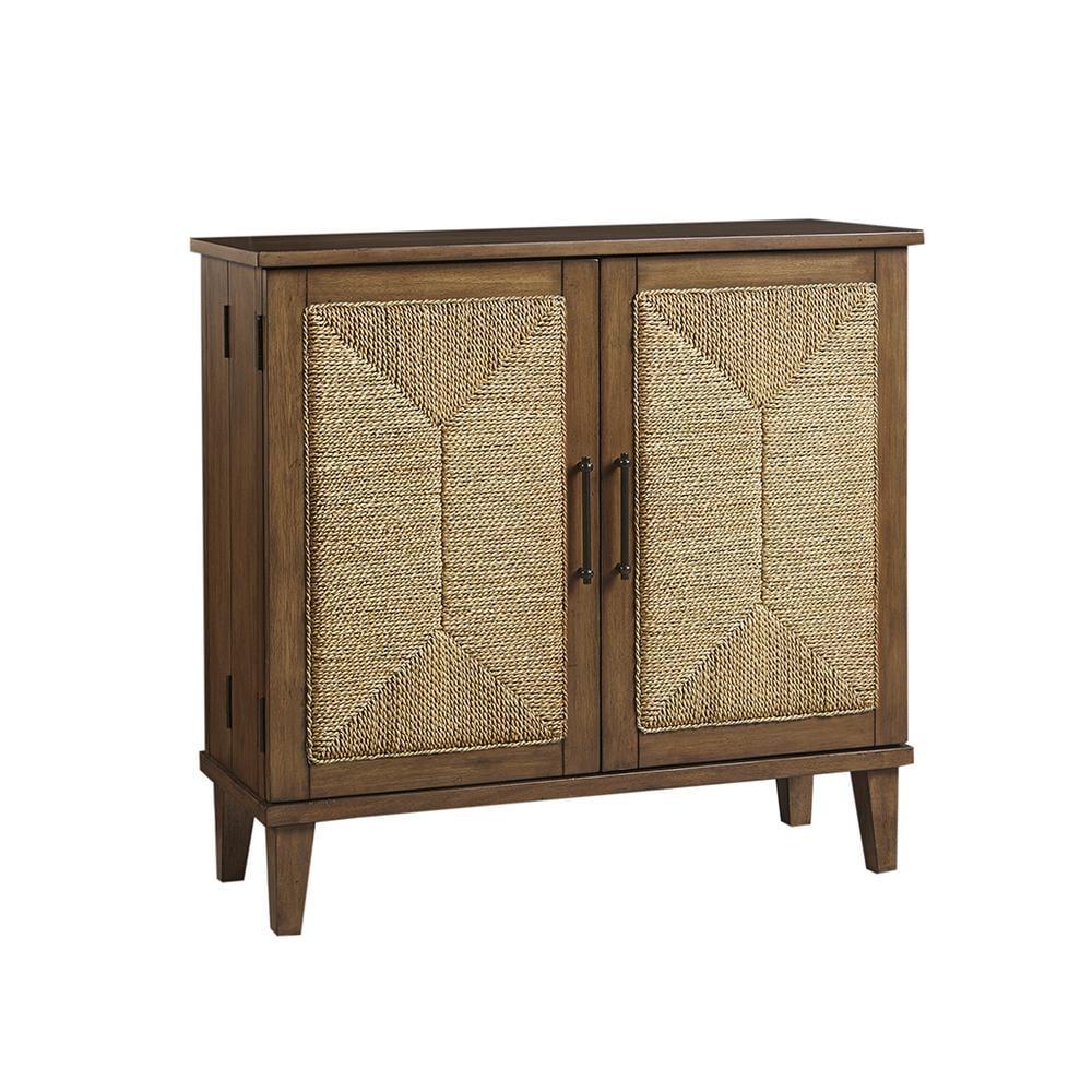 Pecan and Seagrass 36" Accent Chest with Removable Shelf