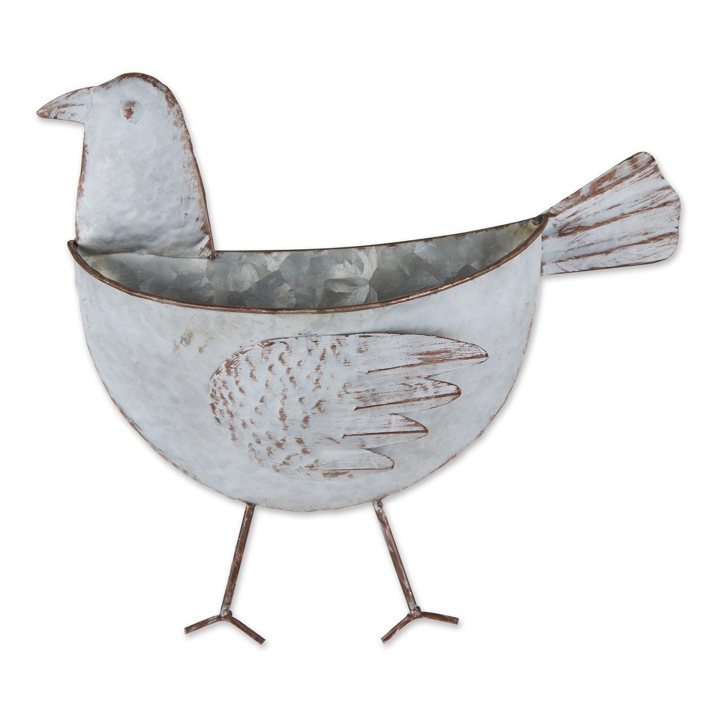 Charming Bird Galvanized Iron Wall Planter, 12.5"x3.75"x12"