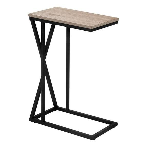 Monarch Specialties ACCENT TABLE - 25"H / DARK TAUPE / BLACK METAL