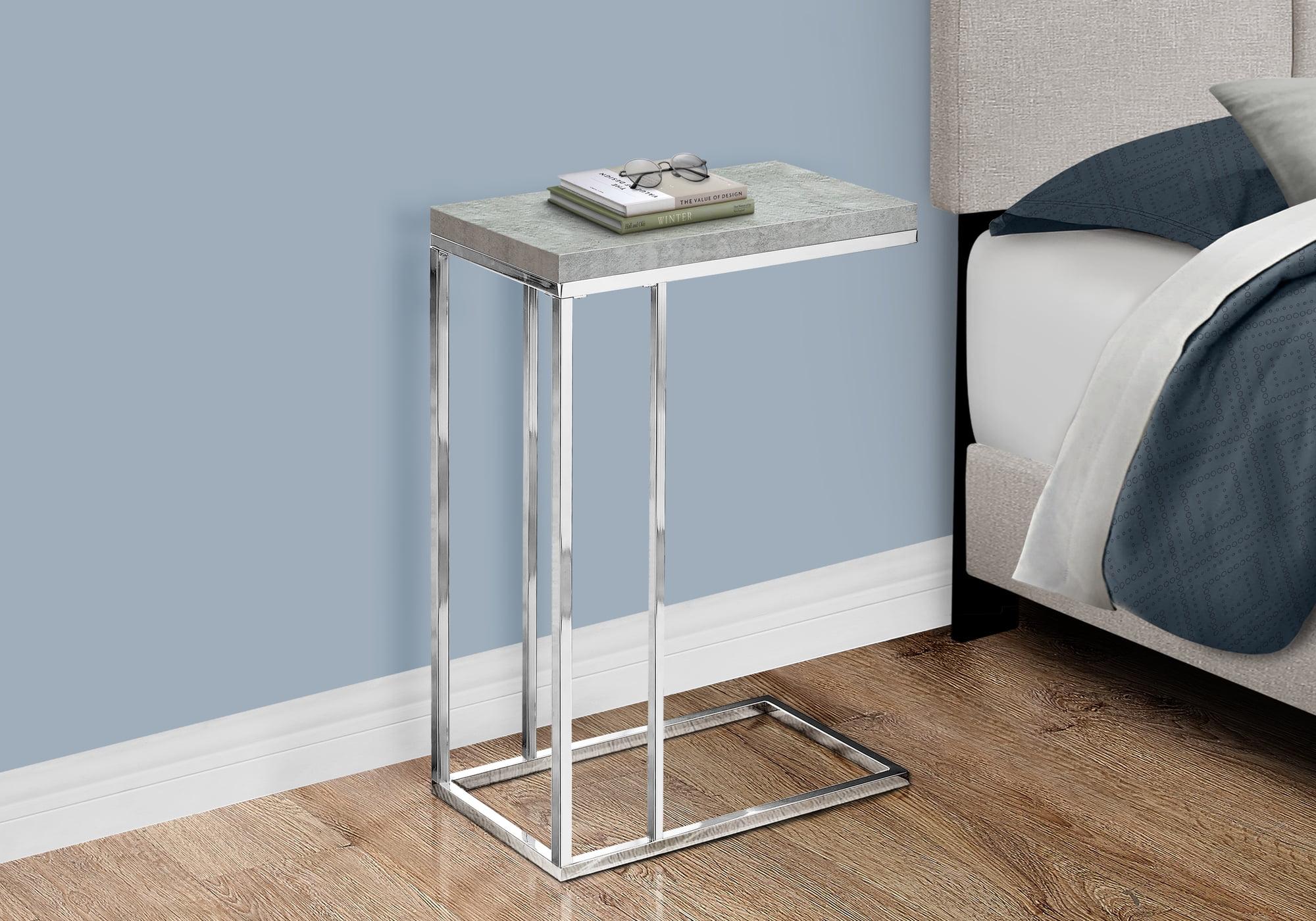 CodYinFI I 3007, Accent Table, Chrome Metal, Grey Cement