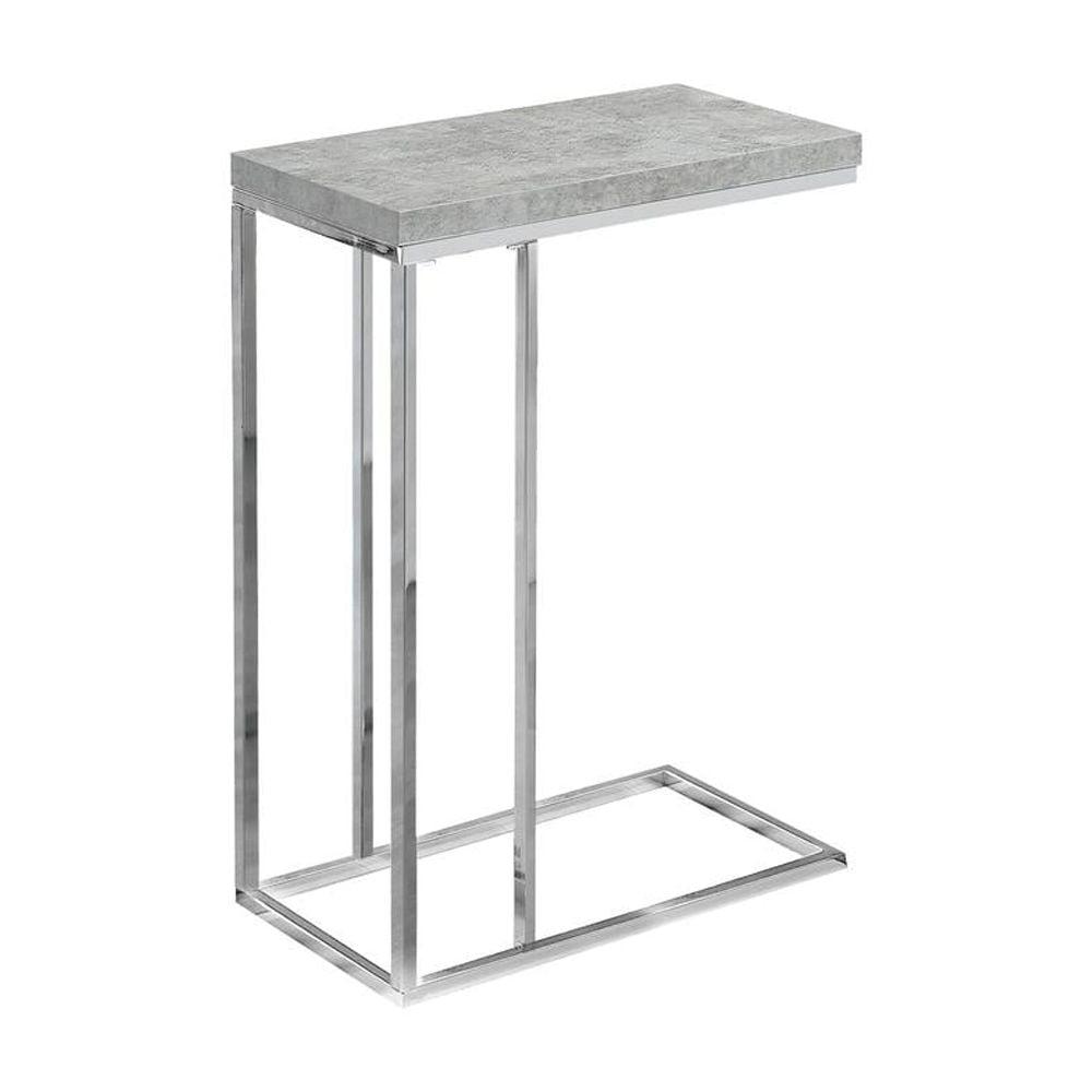 CodYinFI I 3007, Accent Table, Chrome Metal, Grey Cement