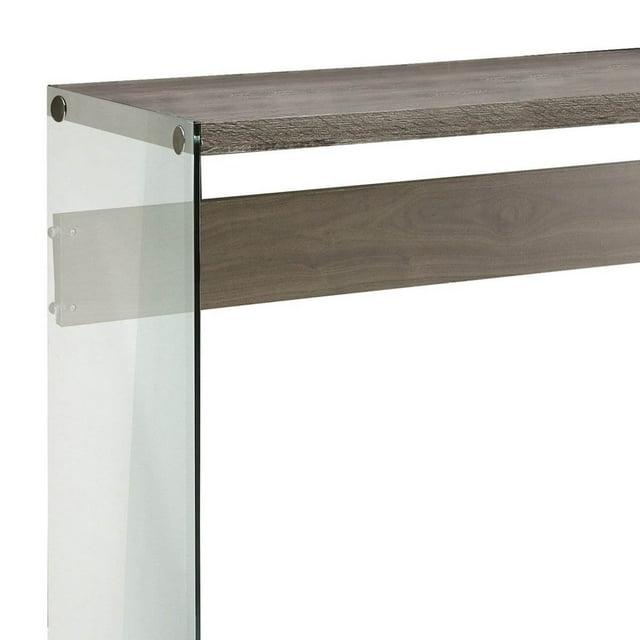 Monarch Specialties Accent Table, Console, Entryway, Narrow, Sofa, Living Room, Bedroom, Tempered Glass, Laminate, Clear, Contemporary