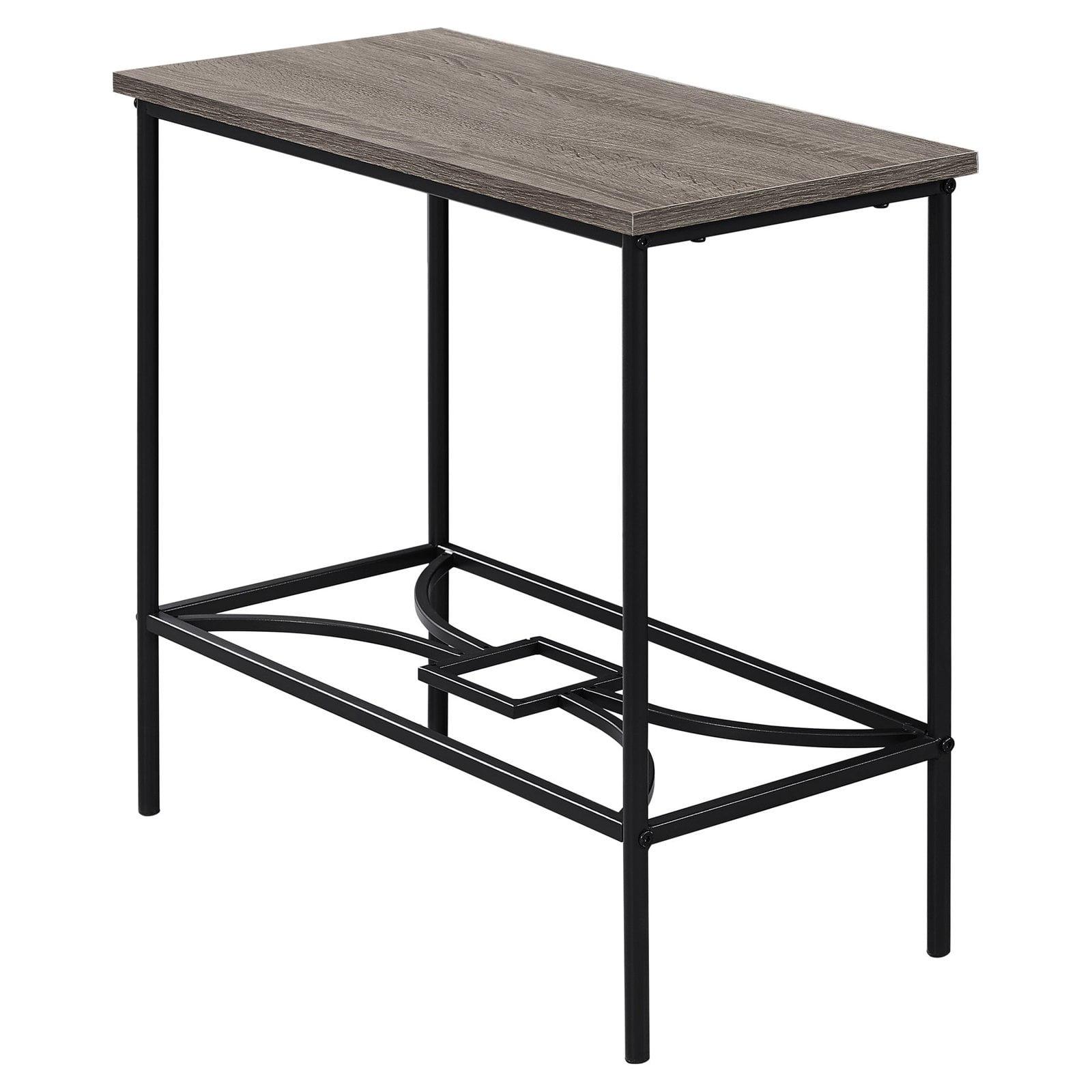 Accent Table Side End Narrow Small 2 Tier Bedroom Metal Brown