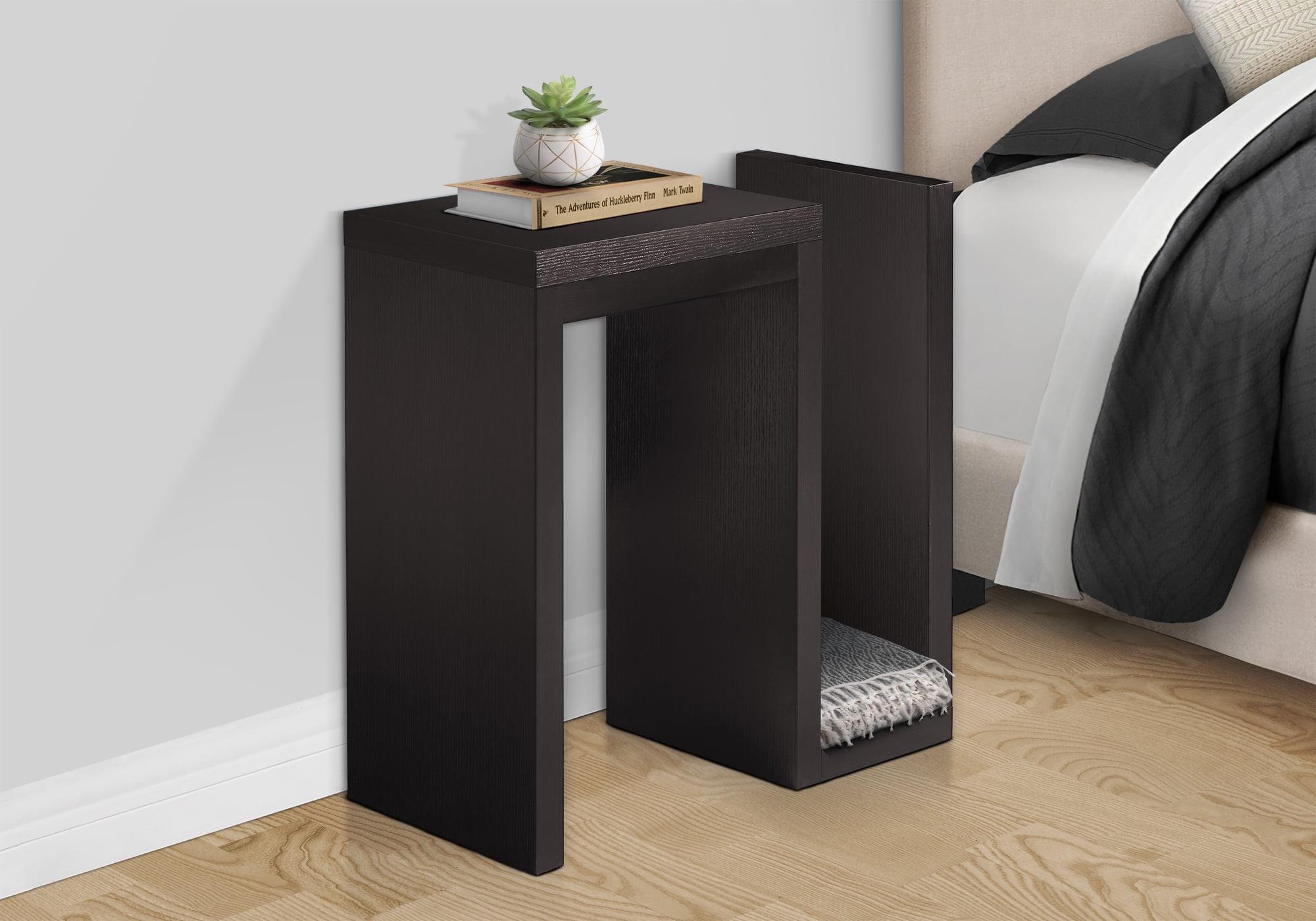 Accent Table Side End Narrow Small Living Room Bedroom Laminate Brown