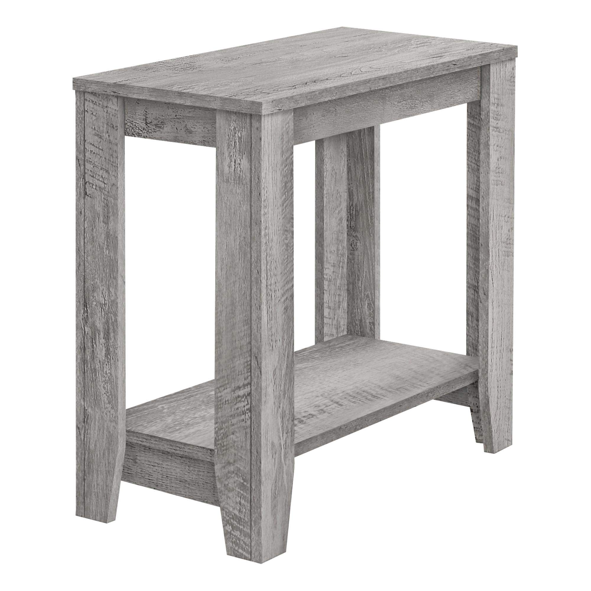 Gray Rectangular Two-Tier Laminate End Table