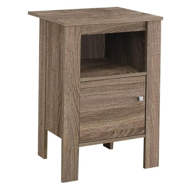 Accent Table with Storage Dark Taupe - EveryRoom: Laminated MDF, Square Shape, Spot Clean, Shelf Cabinet
