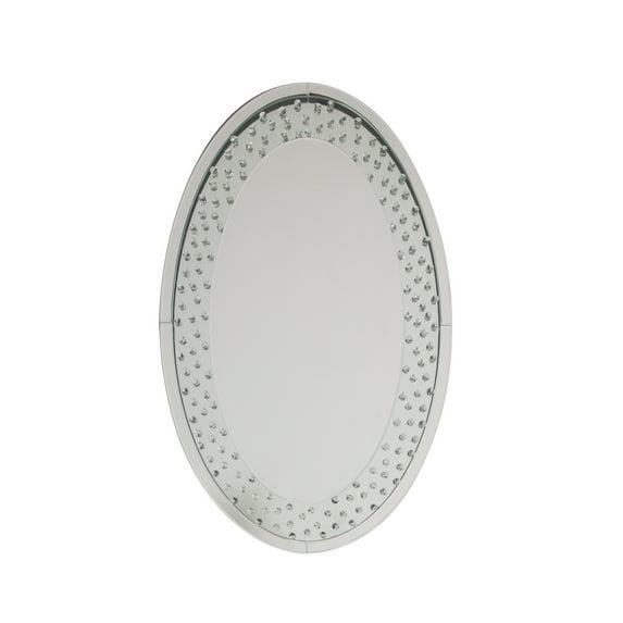 ACME  Nysa Accent Wall Mirror - Mirrored & Faux Crystals