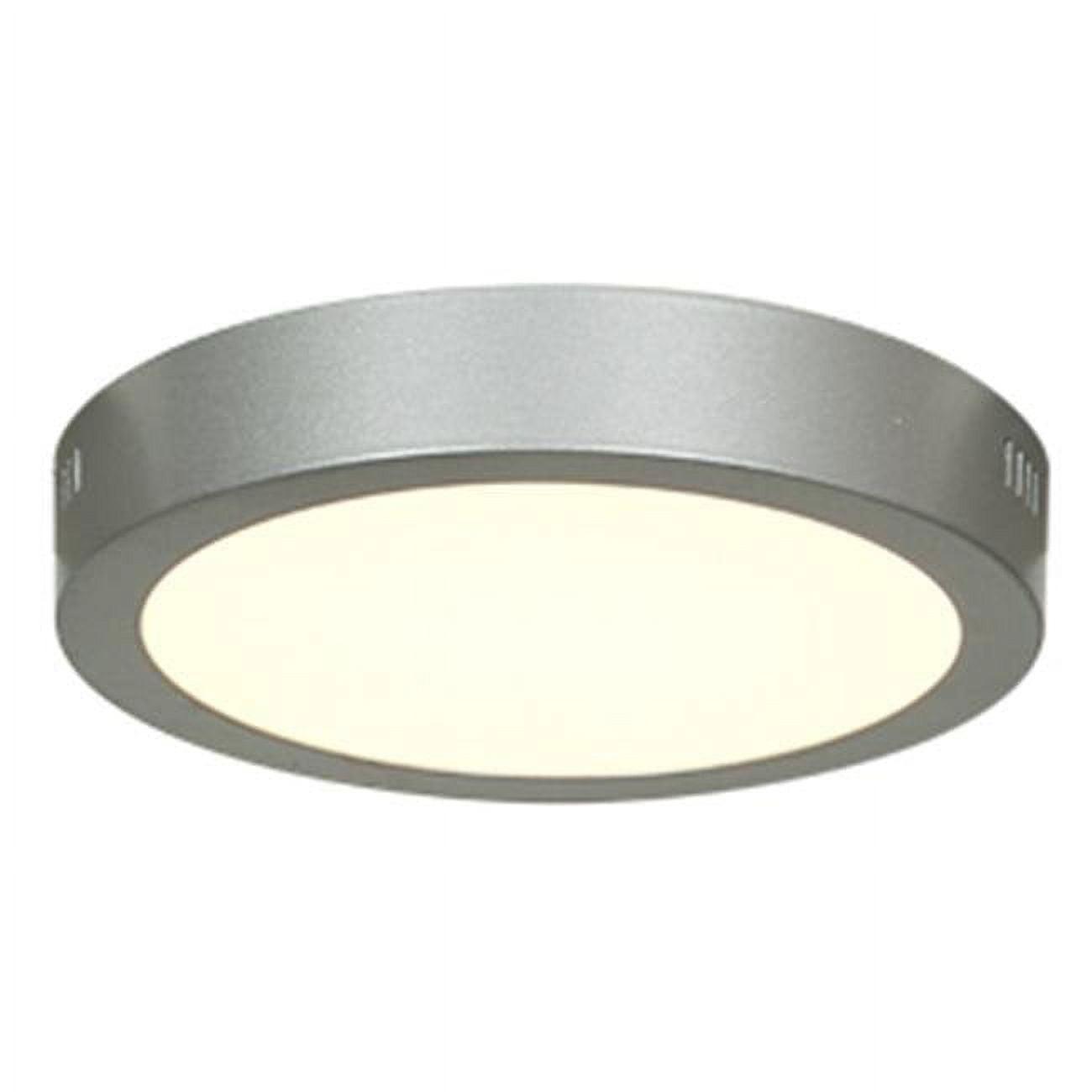 Silver LED Flush Mount Ceiling Light with Glass Shade