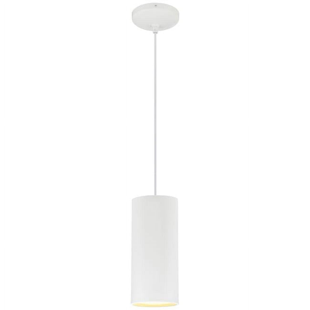 Matte White Modern LED Drum Pendant Light