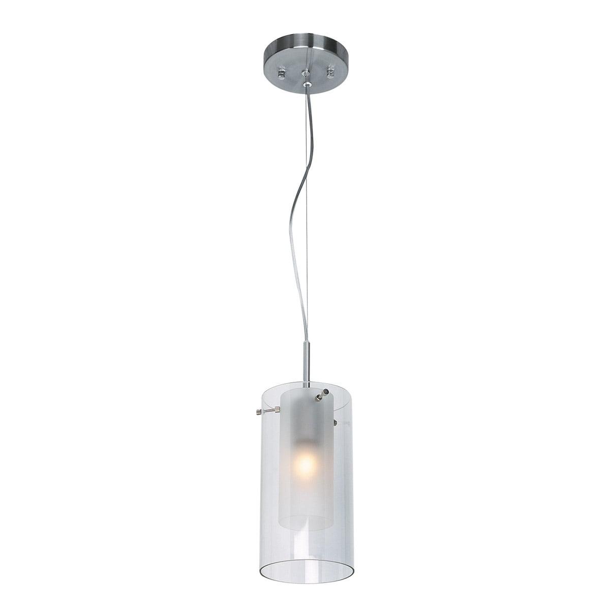 Proteus 7" Brushed Steel Glass LED Pendant Light