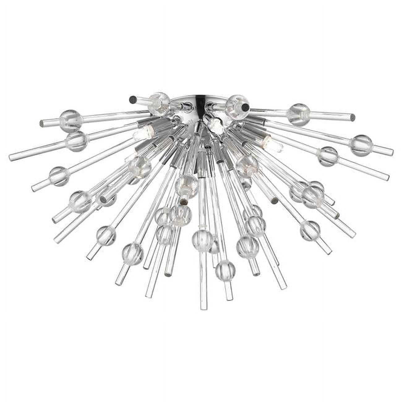 Burst 21" Chrome Glass LED Flush Mount Ceiling Light