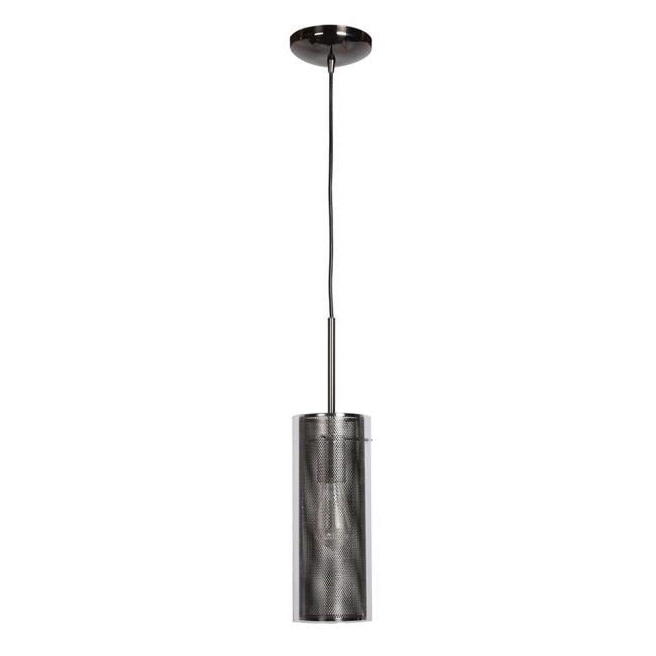 Multis Black Chrome Mini LED Glass Pendant 12" Height