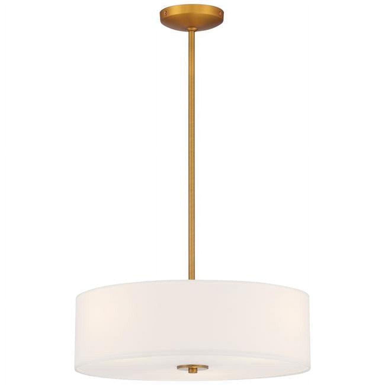 Antique Brushed Brass 18" LED Drum Ceiling Light - Transitional Design