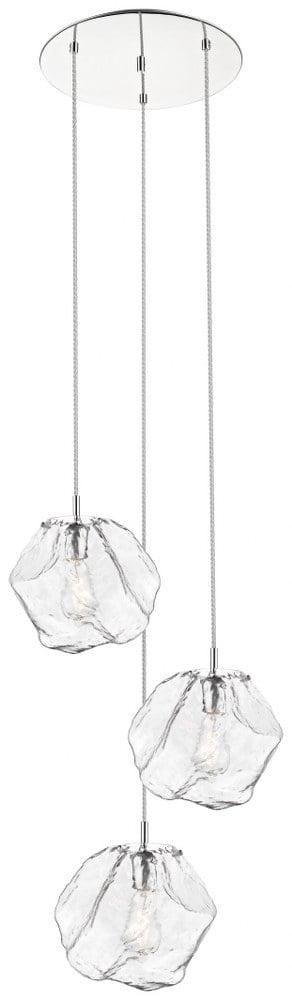 Access Lighting 3 Light LED Pendant in Mirrored Stainless Steel Color