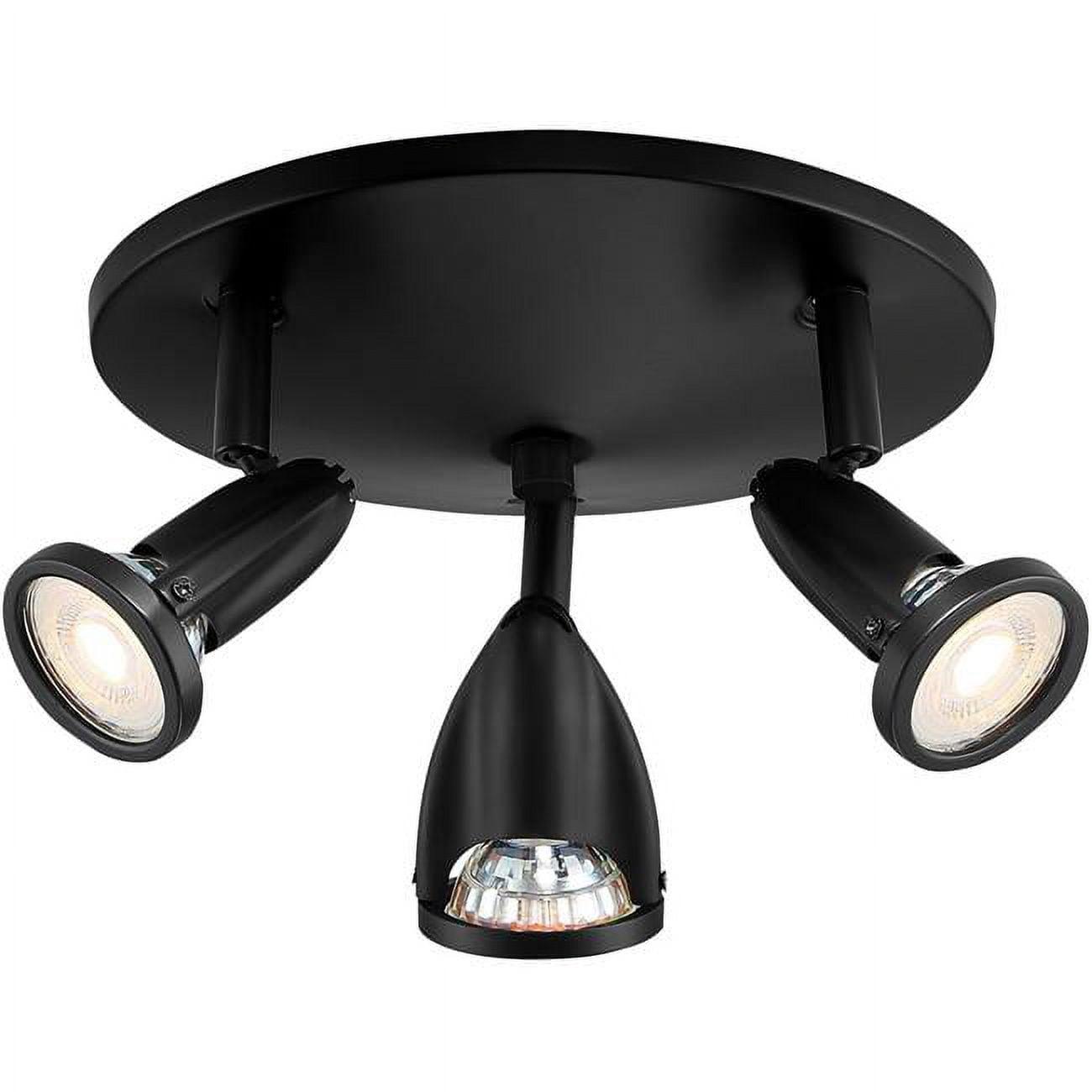 Cobra Black Metal 3-Light Adjustable LED Spotlight Flush Mount