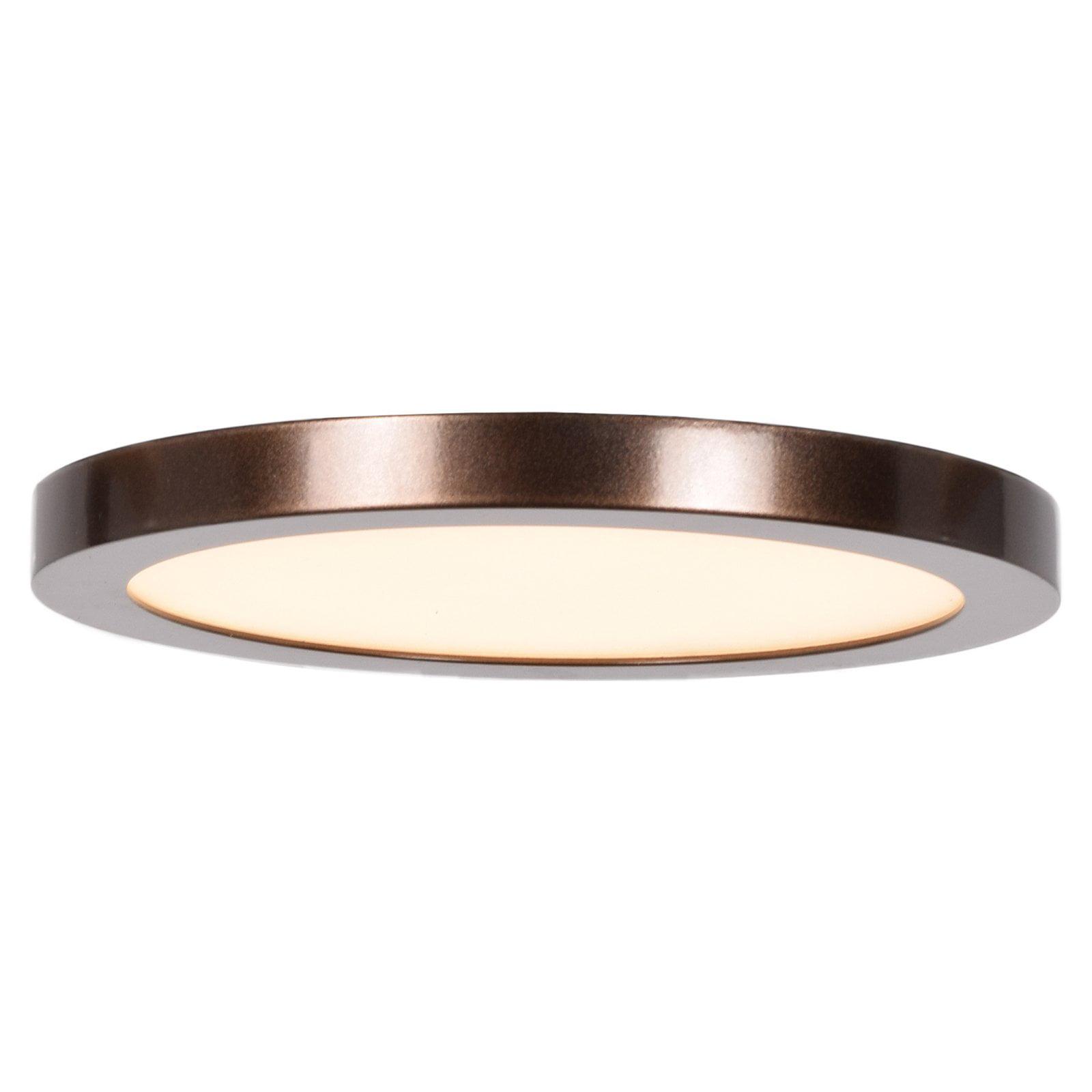 Sleek Disc LED Flush Mount Ceiling Light in Bronze