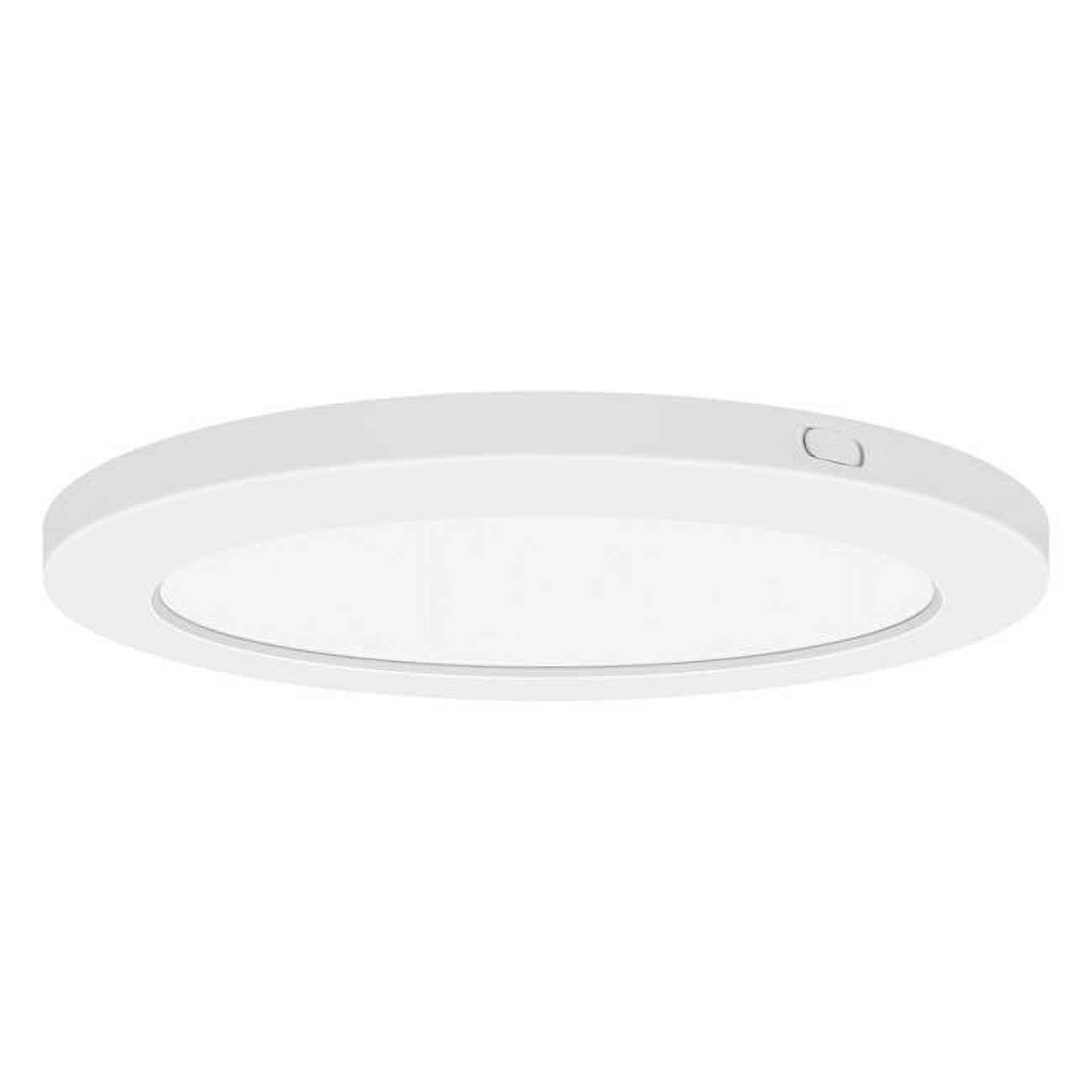 Sleek Transitional 12" LED Flush Mount in Brushed Steel