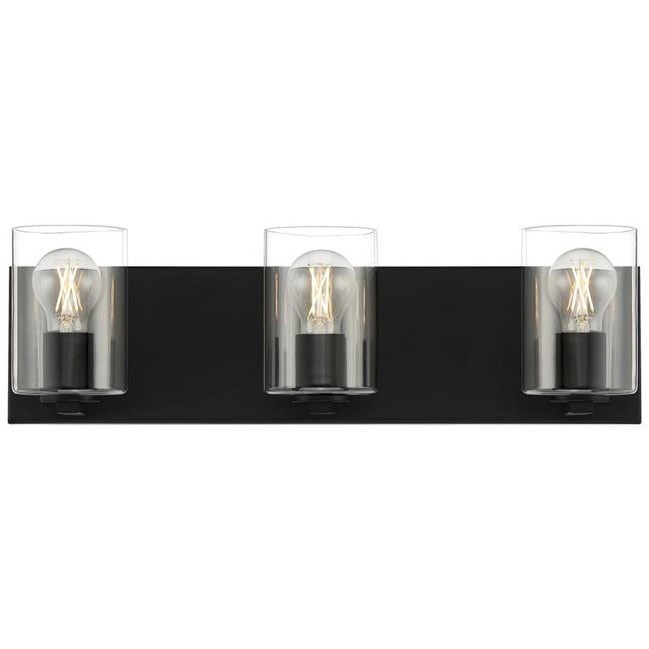 Oslo Matte Black Cylinder 3-Light LED Vanity Wall Sconce