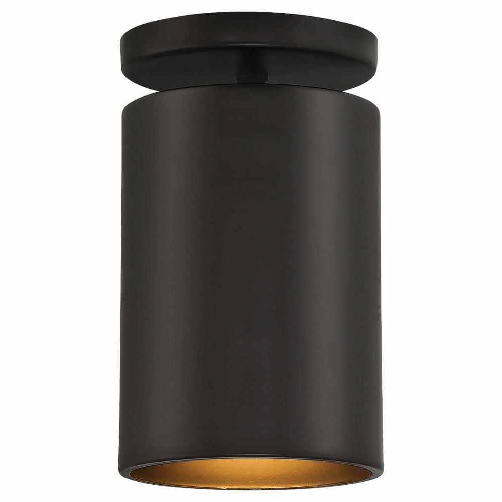 Matte Black 4.5'' W 1 - Bulb Outdoor Semi Flush Mount