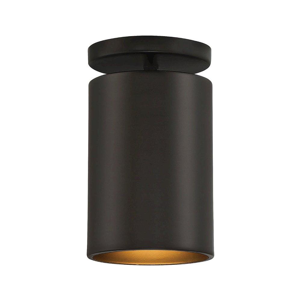 Matte Black 4.5'' W 1 - Bulb Outdoor Semi Flush Mount
