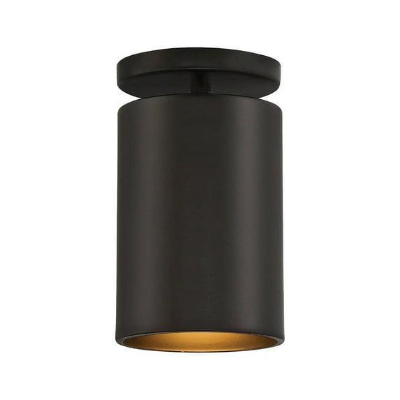 Matte Black 4.5'' W 1 - Bulb Outdoor Semi Flush Mount