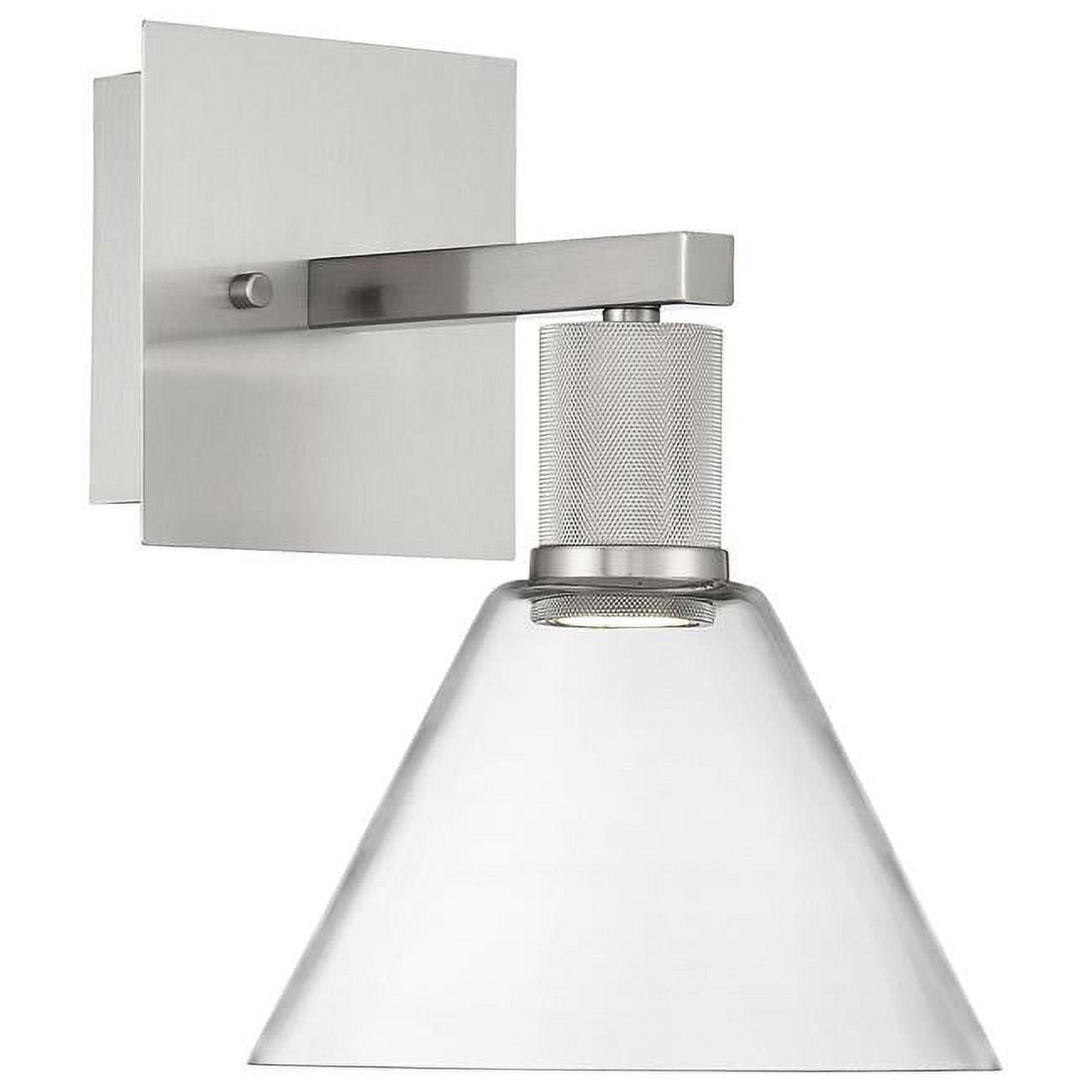 Martini Glass Inspired Brushed Steel LED Wall Sconce