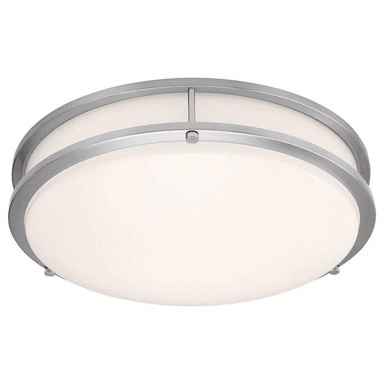 Transitional 14" LED Flush Mount Ceiling Light in Brushed Steel