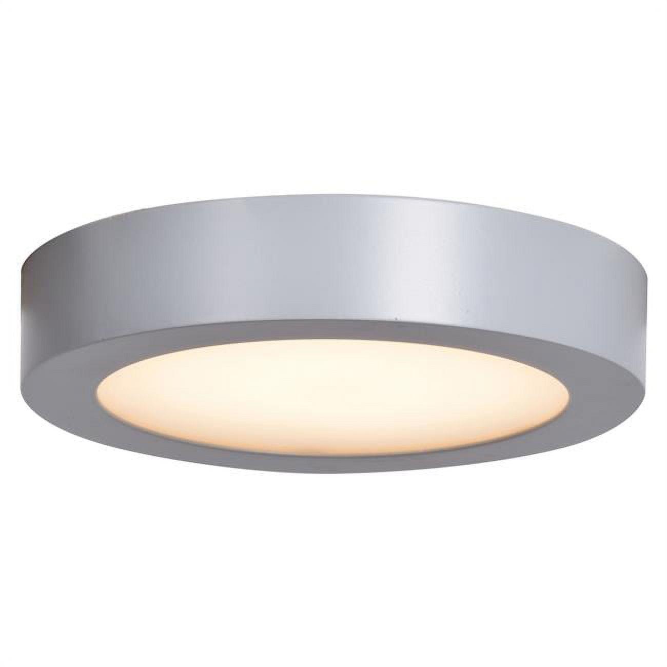 Silver LED Energy Star Outdoor Flush Mount Light, 7" Square