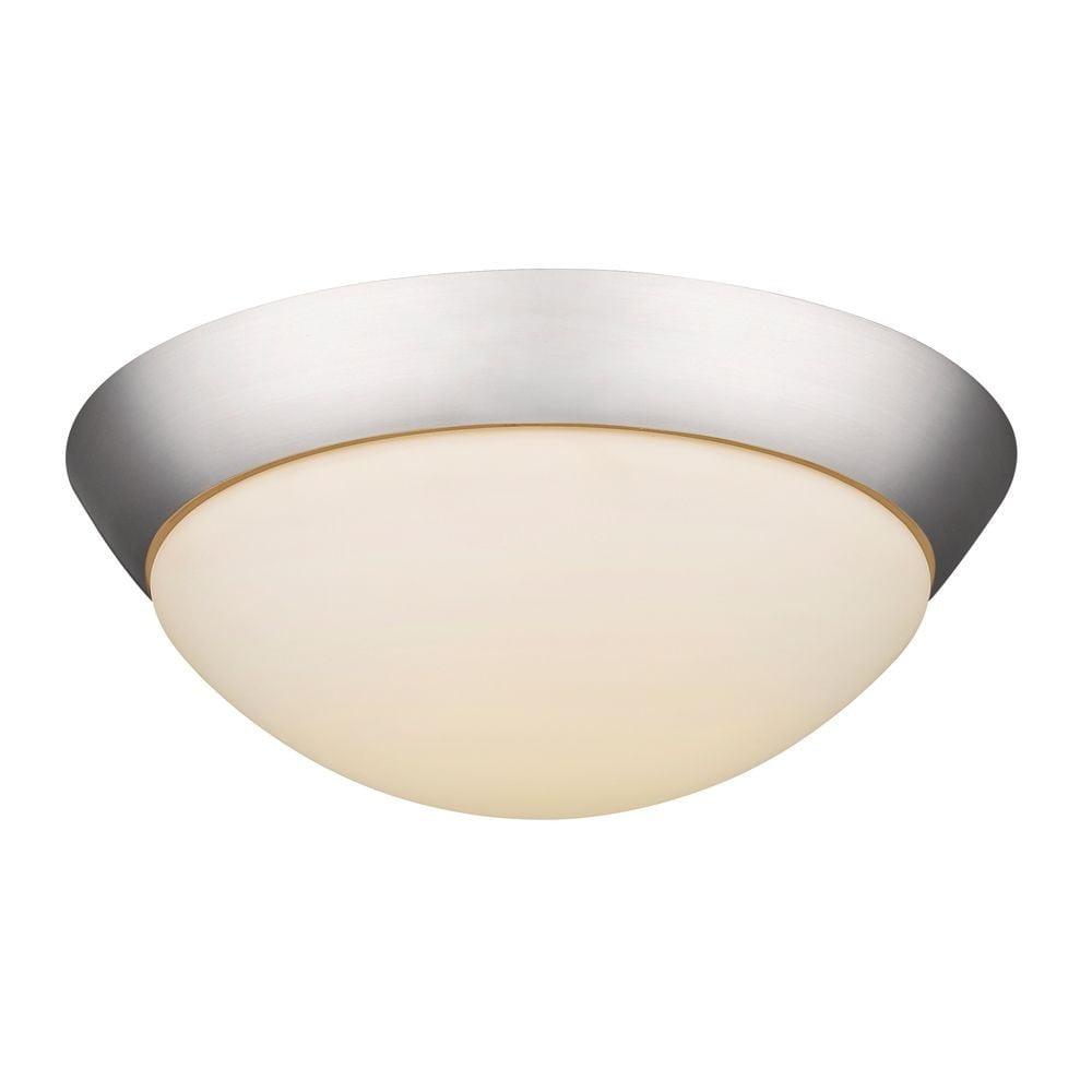 Satin Nickel 13" Glass LED Flush Mount Ceiling Light