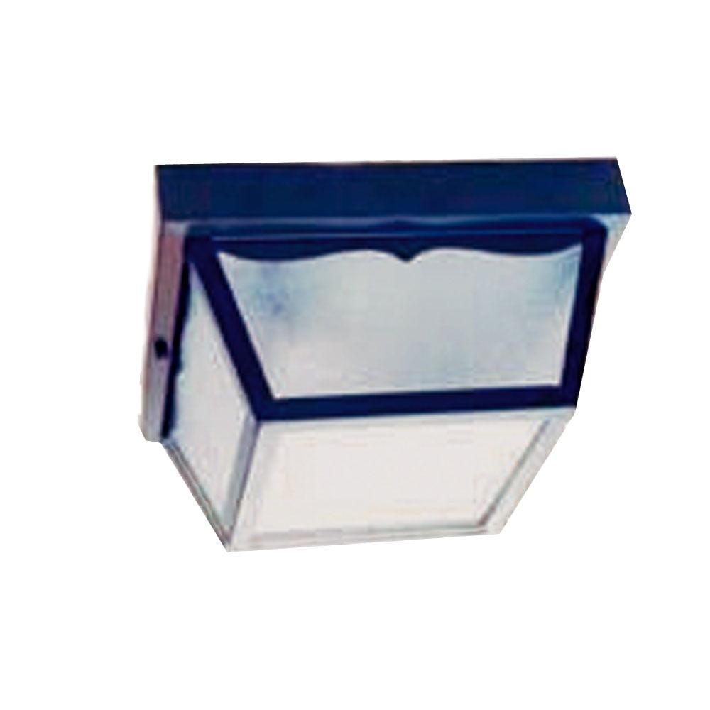 Matte Black Glass Outdoor Flushmount Ceiling Light