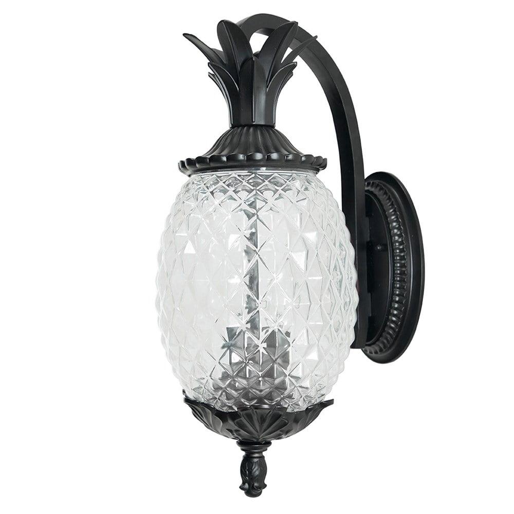 Matte Black Pineapple Shaped Outdoor Wall Lantern