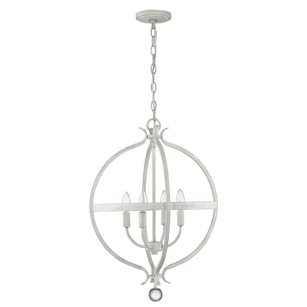 Callie 4-Light Country White Crystal Pendant