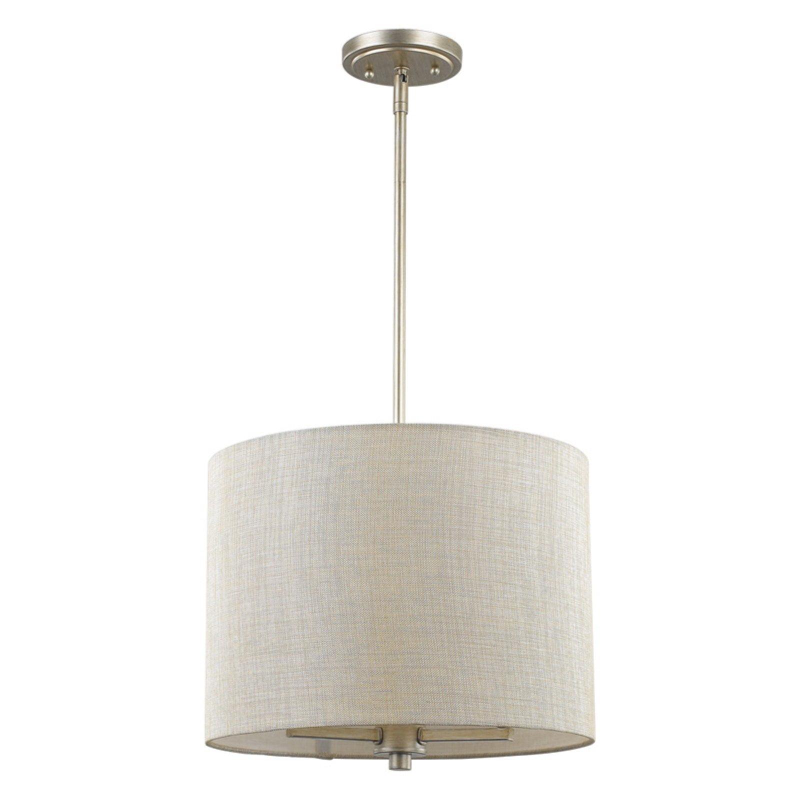 Daria Classic Drum Style Pendant Light in Washed Gold - 15" Wide