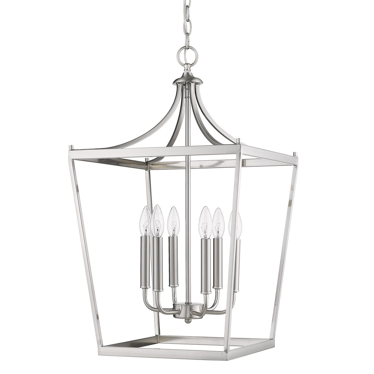 Kennedy Satin Nickel 6-Light Open Cage Chandelier